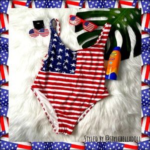 Xhilaration American Flag One-Piece Swimsuit